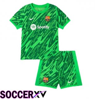 FC Barcelona Kids Goalkeeper Soccer Jersey Spotify Green 2024/2025