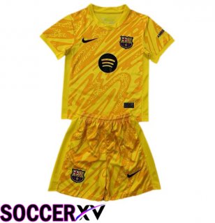FC Barcelona Kids Goalkeeper Soccer Jersey Yellow 2024/2025