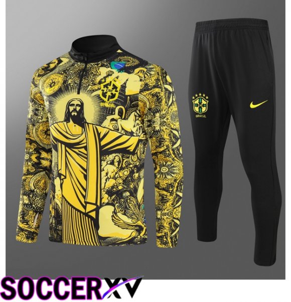 Brazil Kids kit Training Tracksuit Yellow 2024/2025