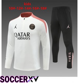 Paris PSG Kids kit Training Tracksuit White 2024/2025