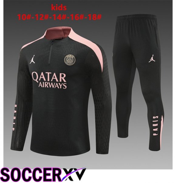 Paris PSG Kids kit Training Tracksuit Black 2024/2025
