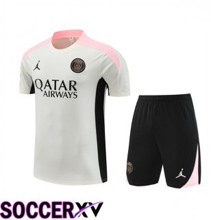 Paris PSG kit Training T Shirt + Shorts Grey 2024/2025
