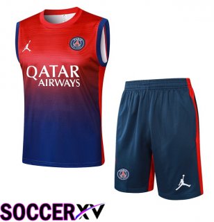Paris PSG Gilet Soccer + Shorts Red Blue Royal 2024/2025