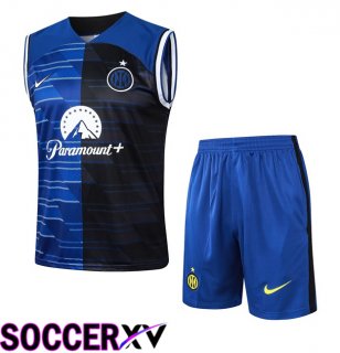 Inter Milan Gilet Soccer + Shorts Blue Black 2024/2025