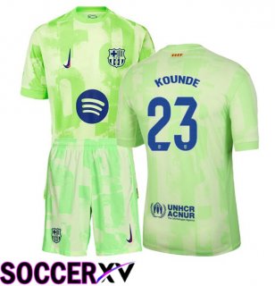 FC Barcelona (KOUNDE 23) Kids Third Soccer Jersey Green 2024/2025