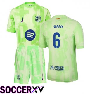 FC Barcelona (GAVI 6) Kids Third Soccer Jersey Green 2024/2025