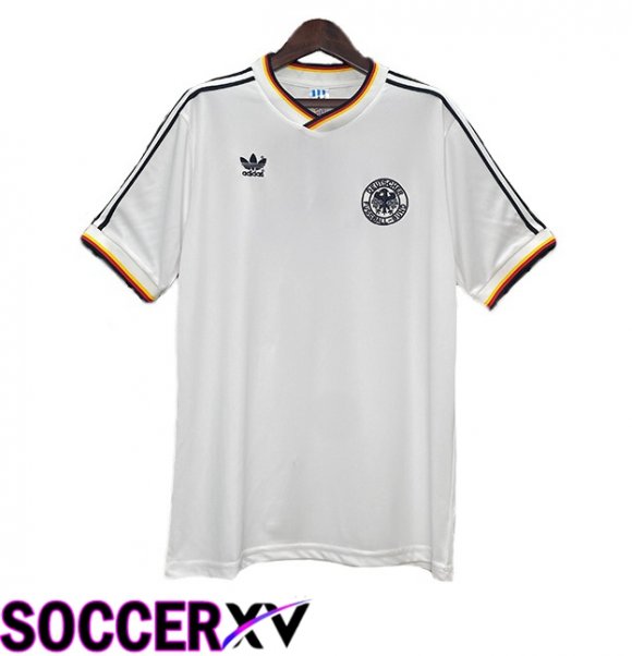 Germany Retro Home Soccer Jersey White 1986