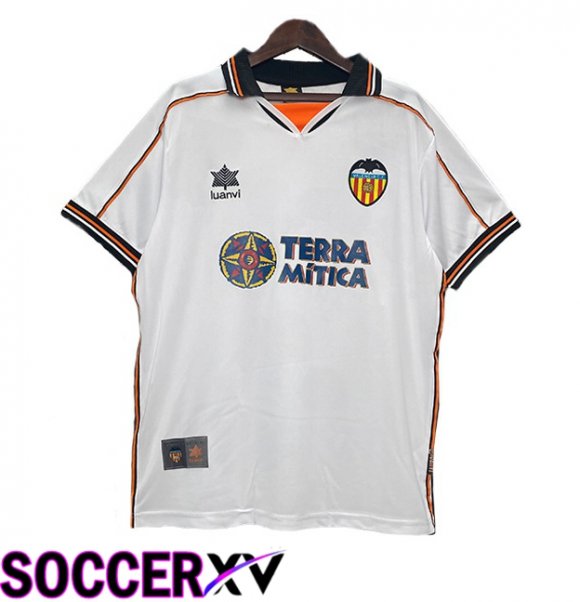 Valencia CF Retro Home Soccer Jersey White 1999-2000