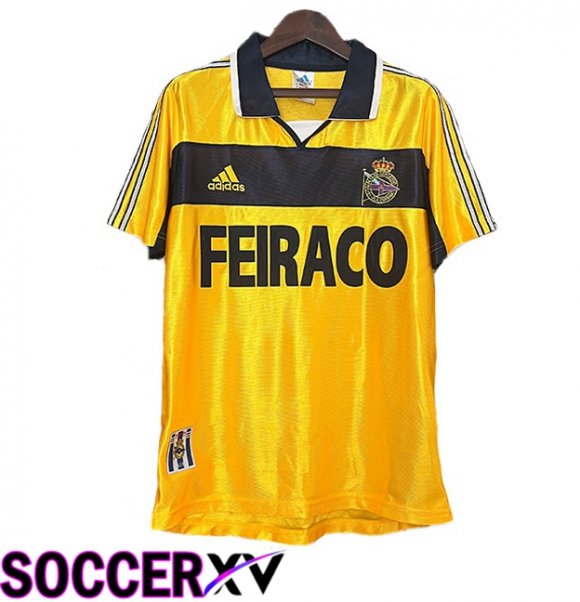 Deportivo de La Coruna Retro Third Soccer Jersey Yellow 1999-2000