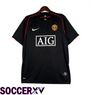 Manchester United Retro Away Soccer Jersey Black 2007-2008