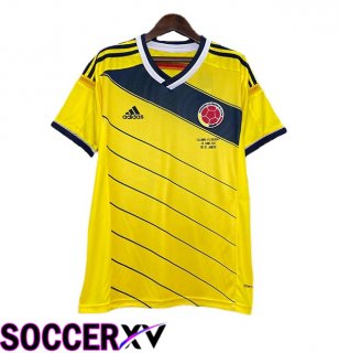 Colombia Retro Home Soccer Jersey Yellow 2014