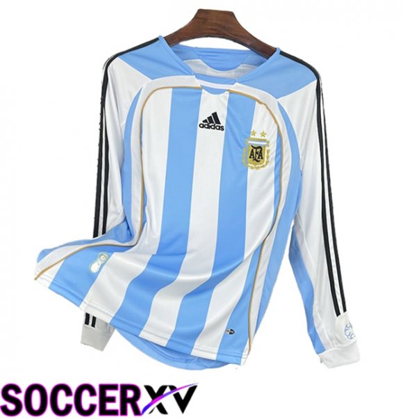 Argentina Retro Home Soccer Jersey Long sleeve 2006/2007