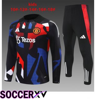 Manchester United Kids kit Training Tracksuit Black 2024/2025