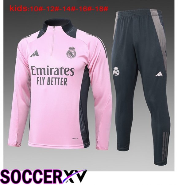 Real Madrid Kids kit Training Tracksuit Pink 2024/2025