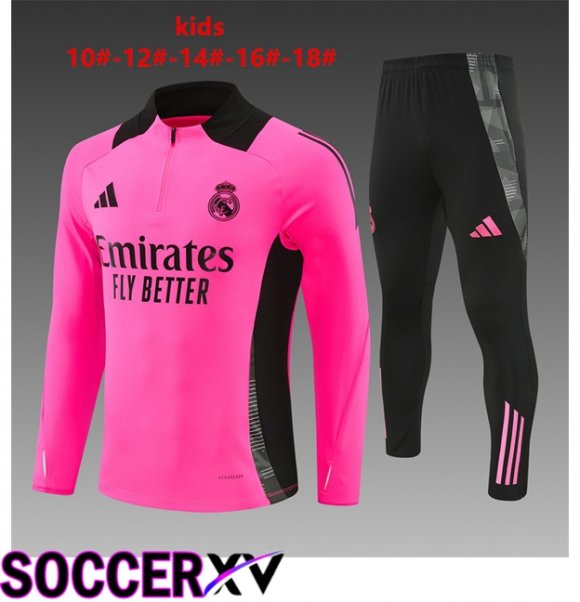 Real Madrid Kids kit Training Tracksuit Red 2024/2025