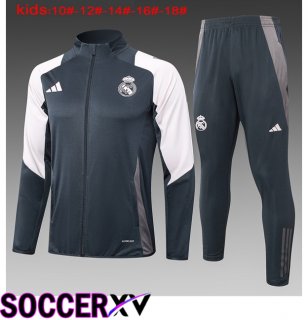 Real Madrid Kids kit Training Jacket Suit Grey 2024/2025
