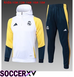 Real Madrid Kids Training Tracksuit Hoodie White 2024/2025