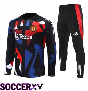 Manchester United kit Training Tracksuit Black Red 2024/2025
