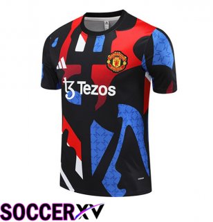 Manchester United Training T Shirt Red Blue Black 2024/2025