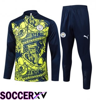 Manchester City kit Training Tracksuit Green Blue Royal 2024/2025