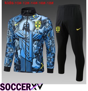 Brazil Kids kit Training Jacket Suit Blue 2024/2025