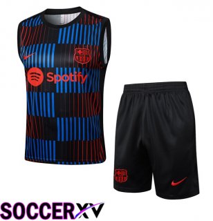 FC Barcelona Gilet Soccer + Shorts Blue Red Black 2024/2025