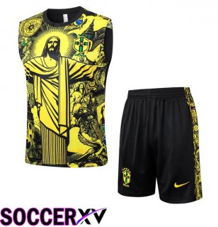 Brazil Gilet Soccer + Shorts Yellow 2024/2025