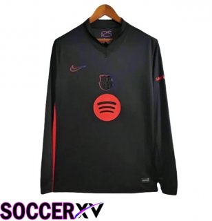 FC Barcelona Away Soccer Jersey Long sleeve Black 2024/2025