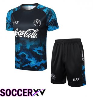 SSC Napoli kit Training T Shirt + Shorts Blue Black 2024/2025
