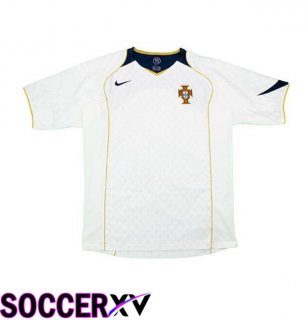 Portugal Retro Away Soccer Jersey White 2004