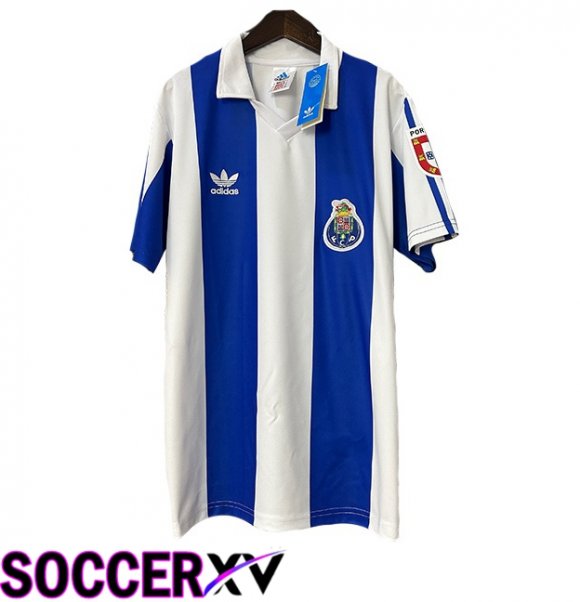 FC Porto Retro Home Soccer Jersey White Blue 1986-1987