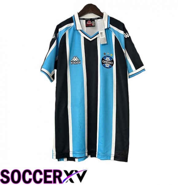 Gremio Retro Home Soccer Jersey White Blue 2000-2001