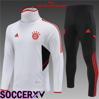 Bayern Munich High collar Kids Training Tracksuit White 2022/2023