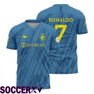 Al-Nassr FC (RONALDO 7) Soccer Jersey Away Blue 2022/2023