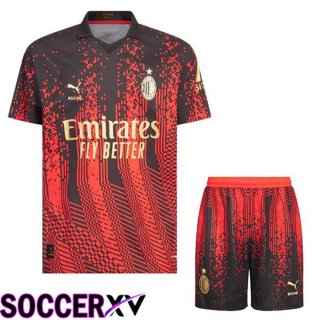 AC Milan Kids Soccer Jersey Fourth Red Black 2022/2023