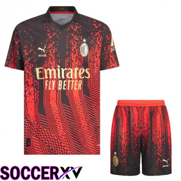 AC Milan Kids Soccer Jersey Fourth Red Black 2022/2023