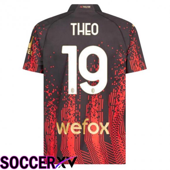 AC Milan (THEO 19) Soccer Jersey Fourth Red Black 2022/2023
