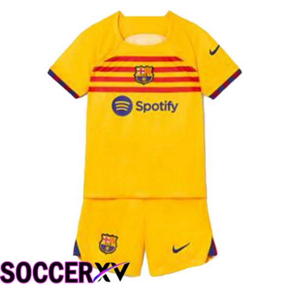 FC Barcelona Kids Soccer Jersey Fourth Yellow 2022/2023