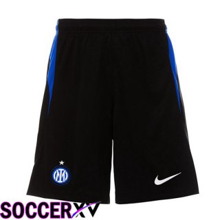 Inter Milan Soccer Shorts Home Black Blue 2022/2023