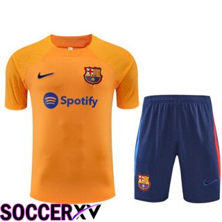 FC Barcelona Training T Jersey + Shorts Orange 2022/2023