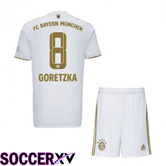 Bayern Munich (GORETZKA 8) Kids Away Jersey 2022/2023